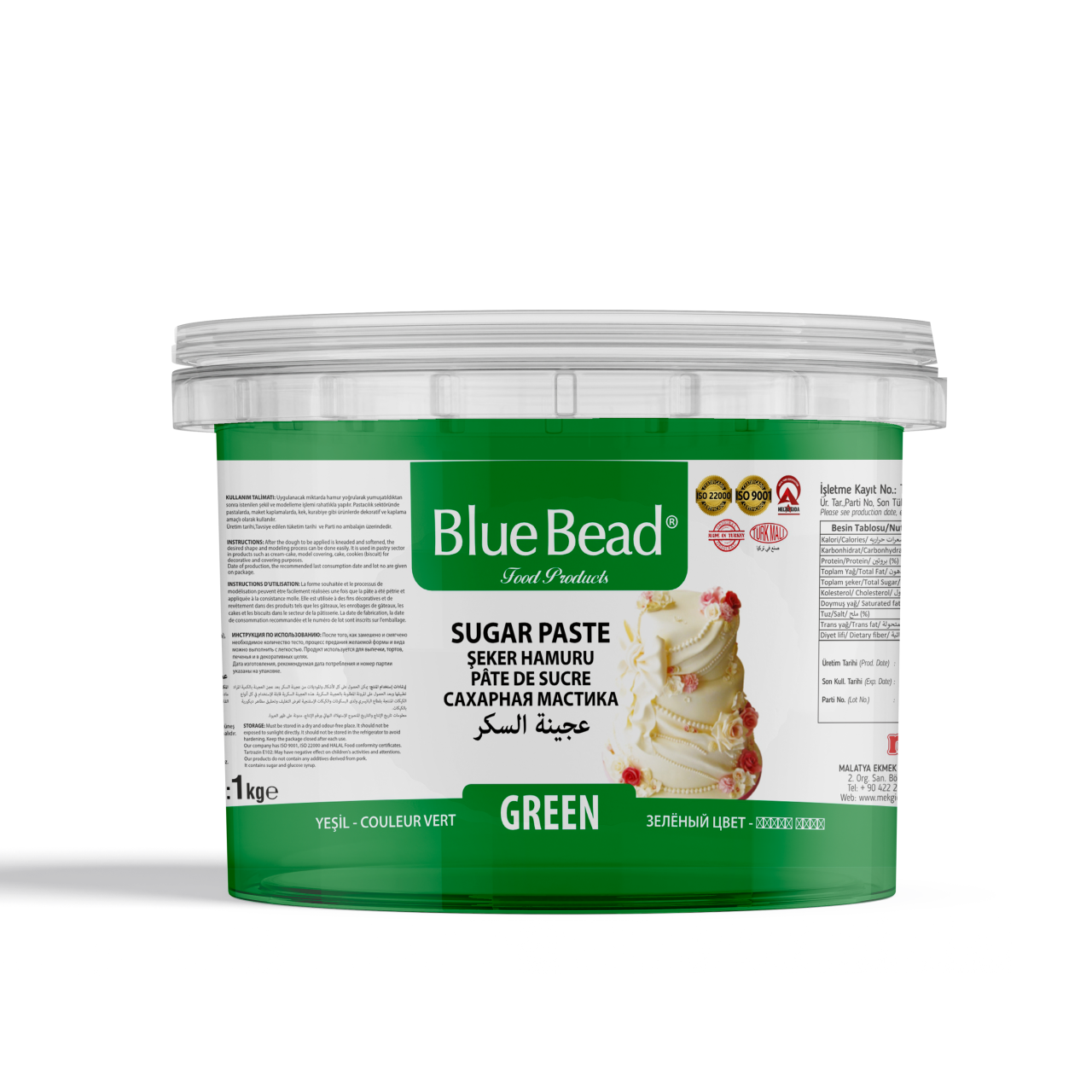 Blue Bead Yeşil Şeker Hamuru 1 KG