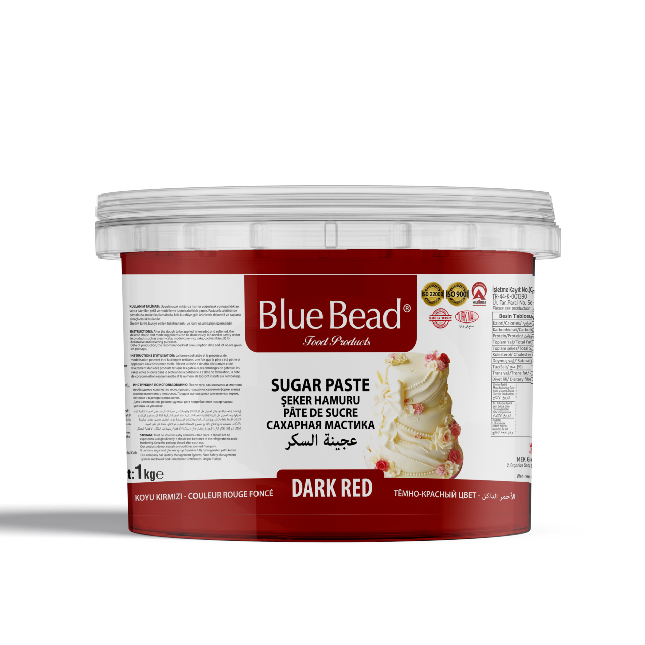 Blue Bead Koyu Kırmızı Şeker Hamuru  1 KG