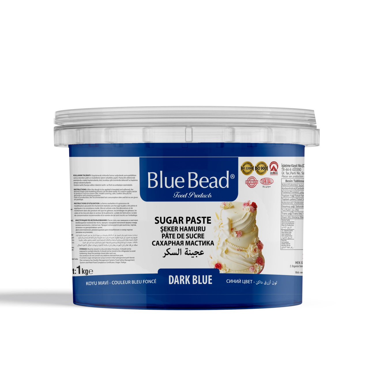 Blue Bead Koyu Mavi Şeker Hamuru  1 KG