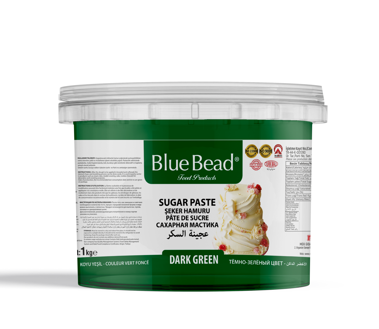 Blue Bead Koyu Yeşil Şeker Hamuru 1 KG
