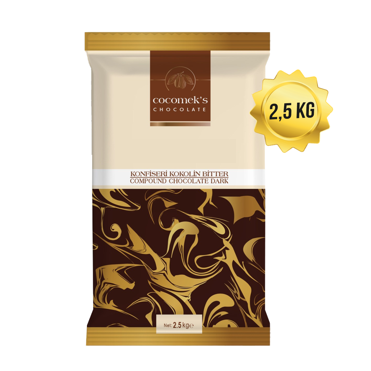 Cocomeks Konfiseri Çikolata Bitter 2.5 KG