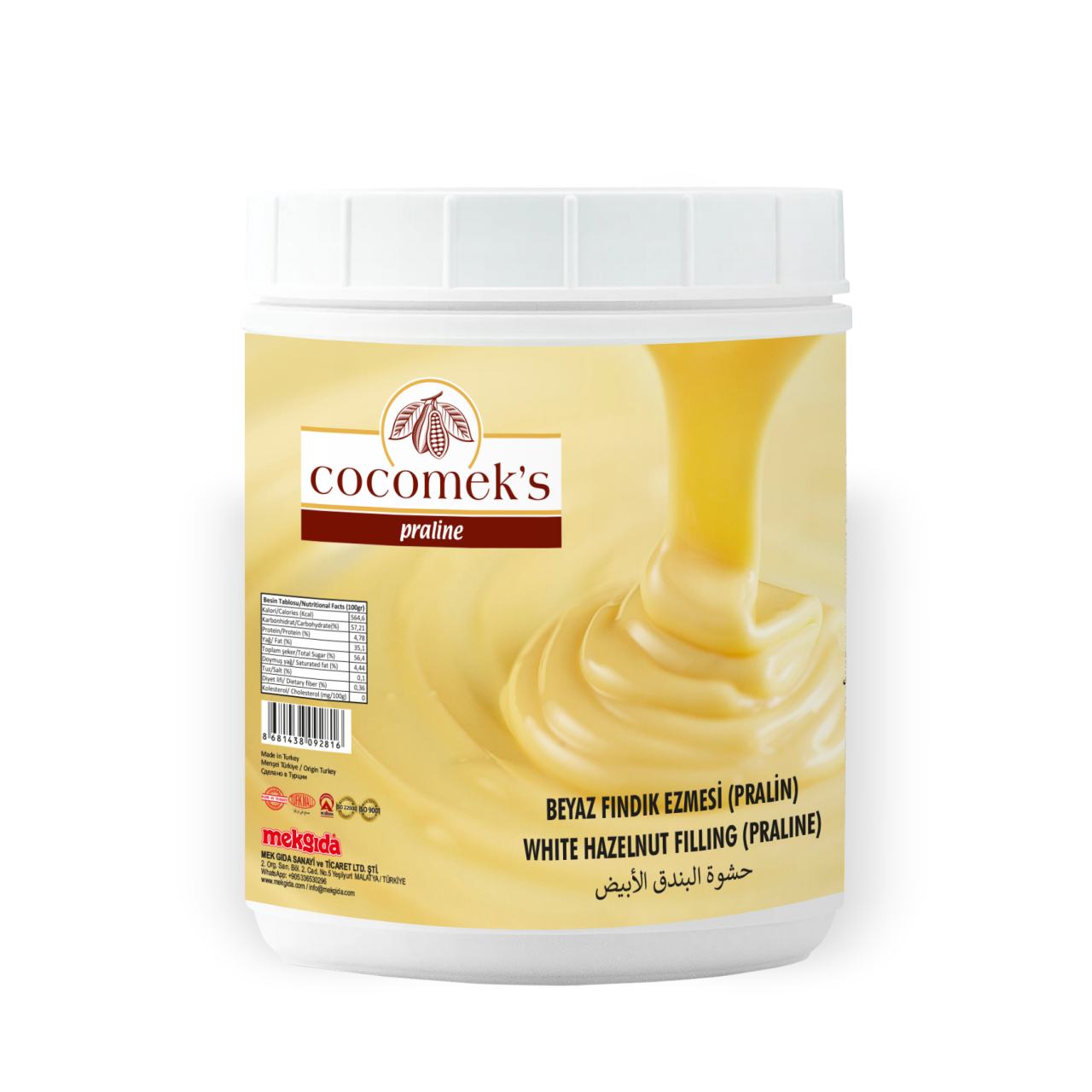 Cocomeks Beyaz Fındık Ezmesi Pralin 1 KG